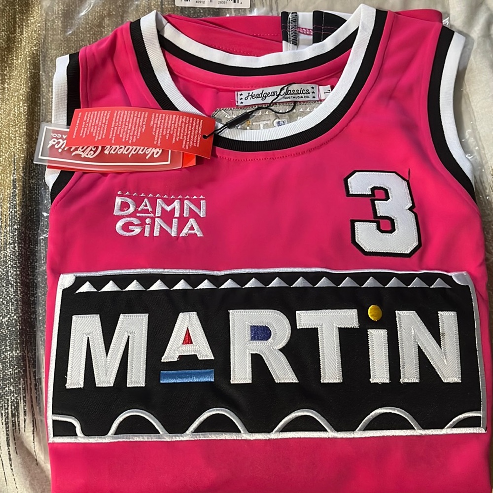Pink, white, black Martin jersey